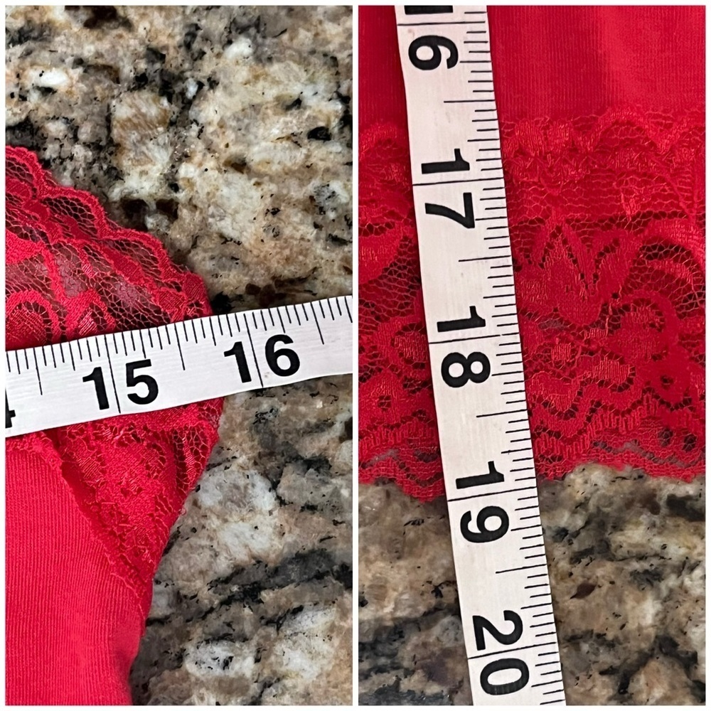 Charlotte Russe Red Lace Trim Y2K Camisole Top M Coquette Grunge Layering Vampy - Picture 6 of 9